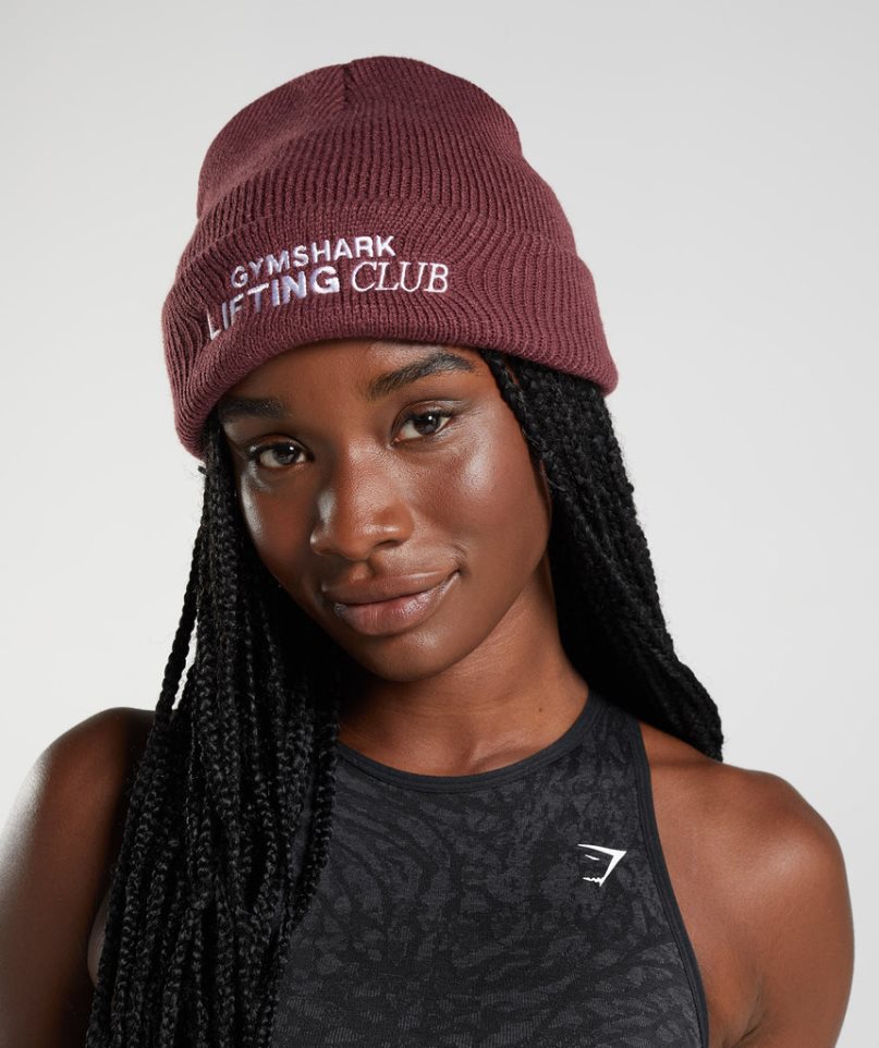 Czapki Beanie Gymshark Social Club Bordowe | PL 293WNZ